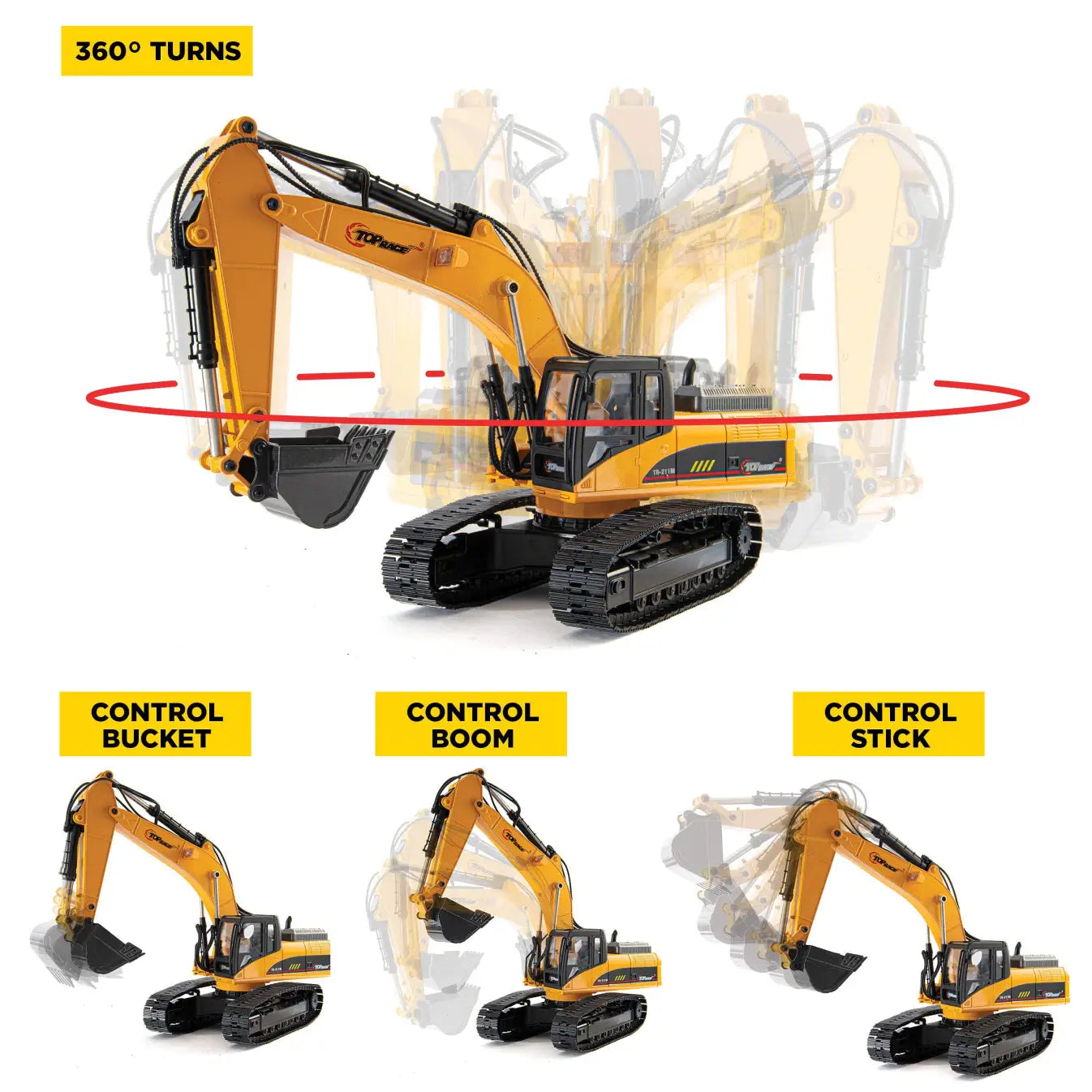 Remote Control Excavator RC Digger Truck For Kids I Rechargeable