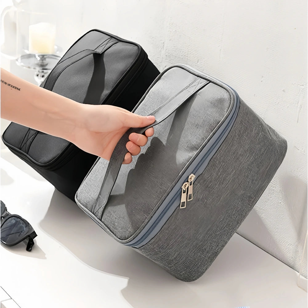 Men's Toiletry Bag Double Layer Large Capacity Cosmetic Handbag